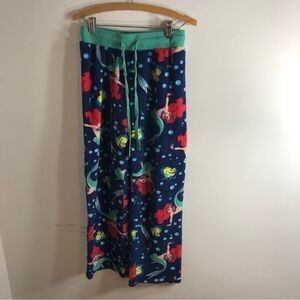Little Mermaid Fleece Lounge Sleep Pants Small Ariel Blue Green Women’s Disney
